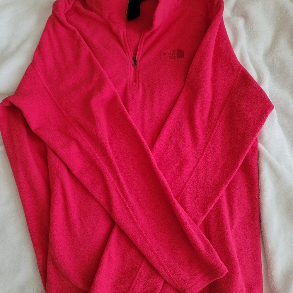 Red sweater from Tye North Face